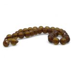 Amber color prayer beads – round polished beads from the Daylight rosary collection