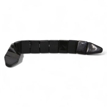 Sharp Will Rosary – prayer beads with square and triangular black polished stones in a bold geometric design.