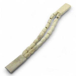 White Breath Rosary with natural ivory-toned matte beads in dual-strand layout, ideal for calm spiritual reflection.