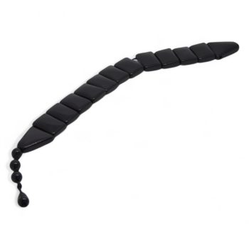 Qara tesbeh kisi tesbehi – retro black tasbih with geometric spin-shaped beads