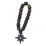 Steppe Star Rosary – handmade matte wood rosary with black star pendant