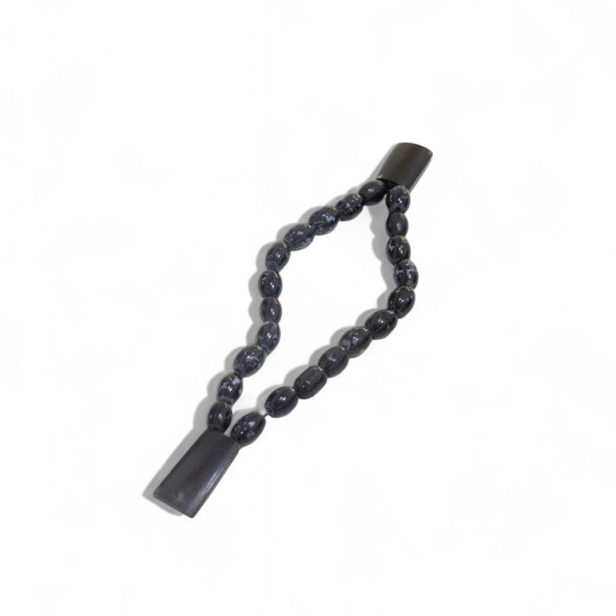 Karabakh tasbeh – minimalist oval black beads with spinning-inspired movement and smooth finish minimal firlanan tesbeh