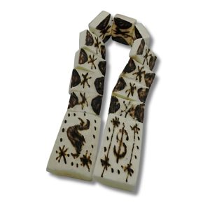 Carved Buffalo Bone Rosary-  Fish Styled