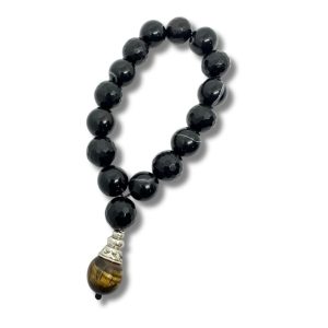 Faceted Black Agate & Tiger's Eye Headed Rosary