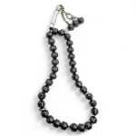 Hematite rosary made of natural hexagon-shaped black beads for meditation and focus