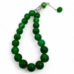 Green agate rosary with 33 polished round beads for balance and peace