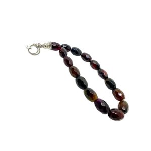 Suleiman dasi-sultan Suleiman aqiq rosary with 15 faceted oval beads in rich tones