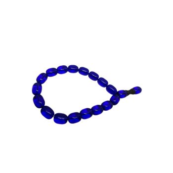 Premium kobalt goy tesbeh with polished deep blue oval beads
