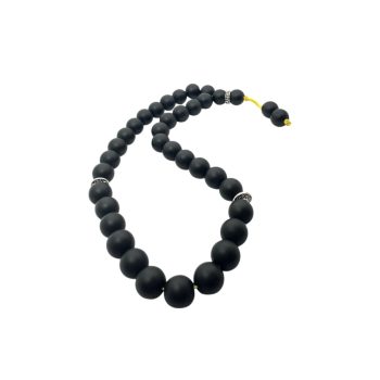 oniks tesbeh-Qara Oniks Tesbeh – 33 muncuqlu 10mm qara dasli tesbeh