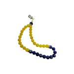 fenerbahce-Fenerbahce sari goy tesbeh with 33 yellow agate and blue lazurite beads