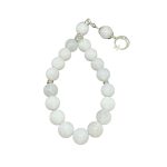 ay dasi tesbeh- Elegant (moonstone rosary) with 17 white beads and crescent charm