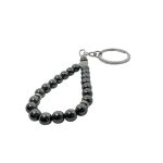 brloklu metal tesbeh-21-bead polished metal tesbeh with keychain ring