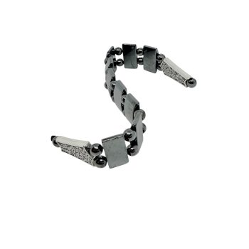zaza spin metal tesbeh-Zaza metal firlanan tesbeh with rectangular and round metallic beads