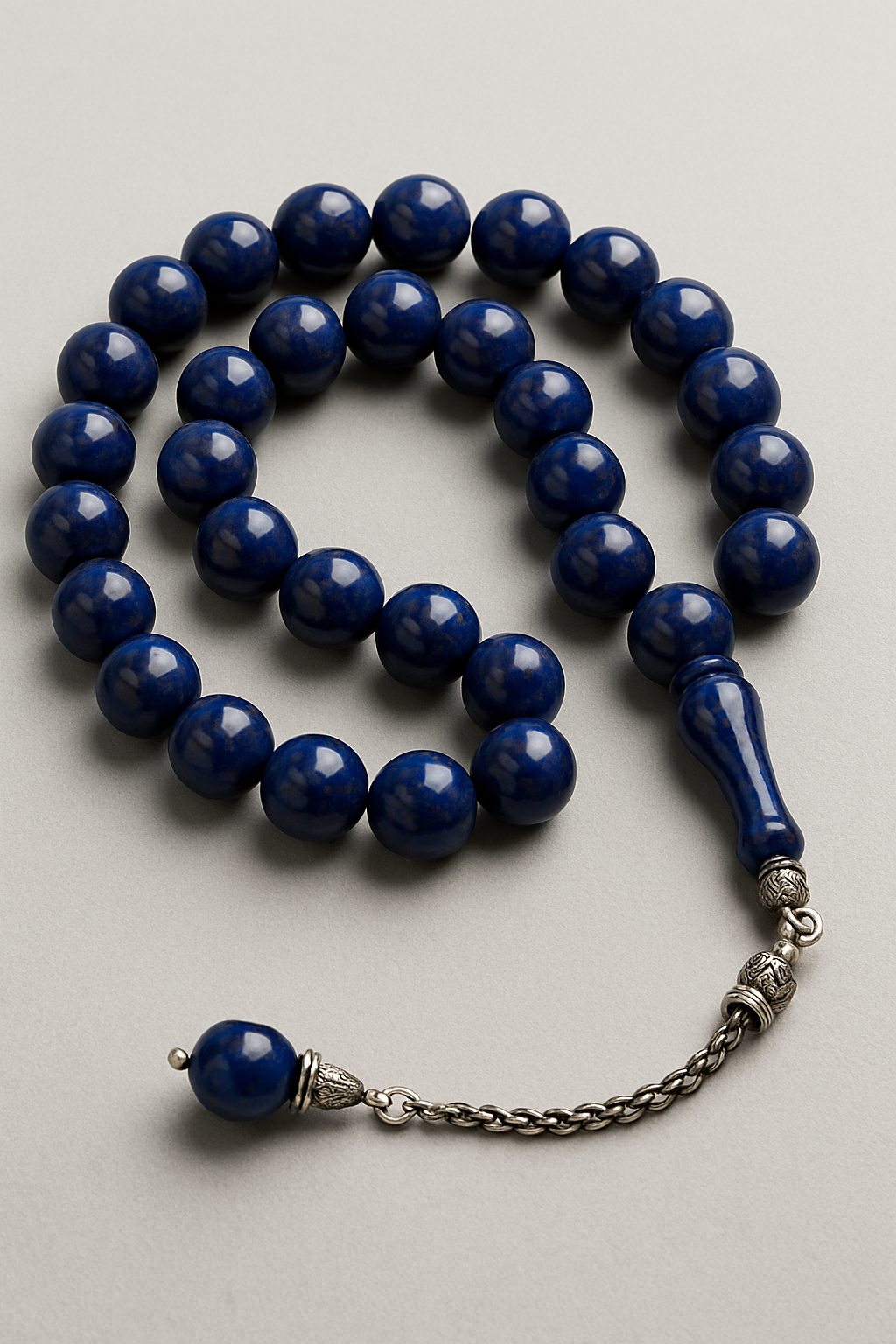 Lapis Lazuli tesbeh with dark blue stone beads