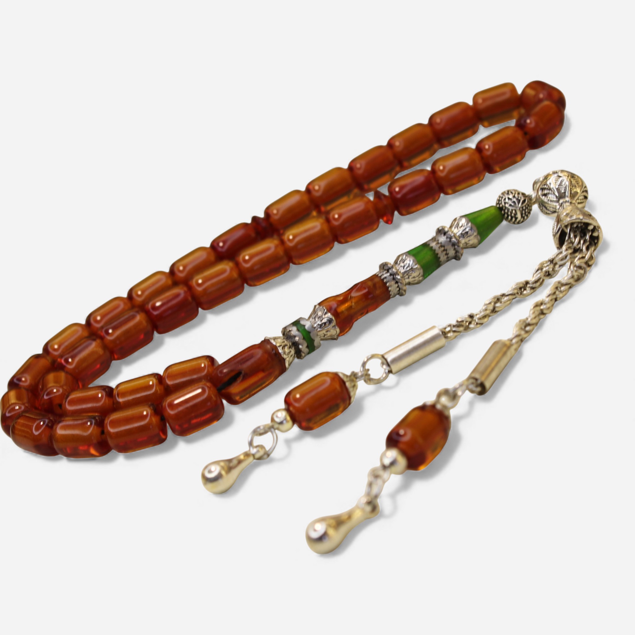 Naqqaşlı Neon Narıncı Silindir Kəsim Sıxma kəhrəba