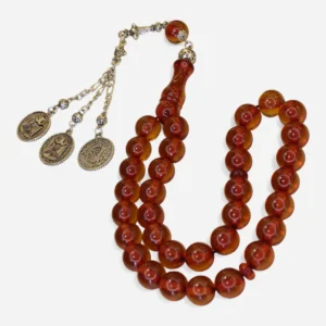 Karamel qəhvəyi alpaka püsküllü osmanlı kəhrəba