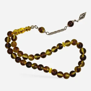 Beyrut Fosilli Sıxma Kəhrəba Təsbeh