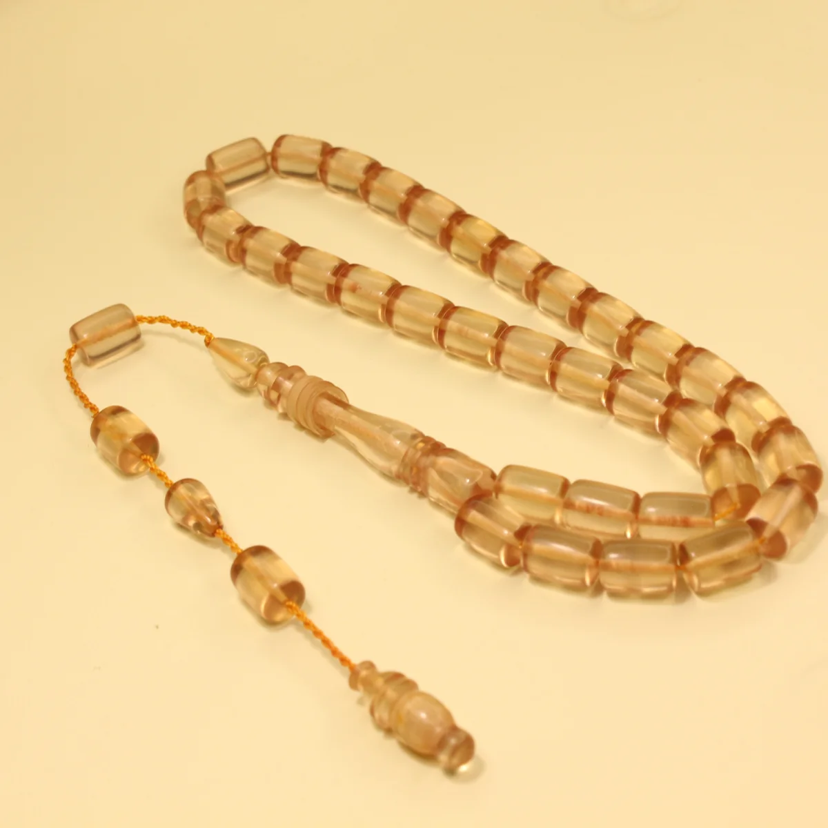 Şəffaf Silindir Kəsim Halqa İmaməli Sıxma Kəhrəba - Şəkil 4