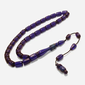 Dark Blue Cylinder Cut Ring Imamali Rosary