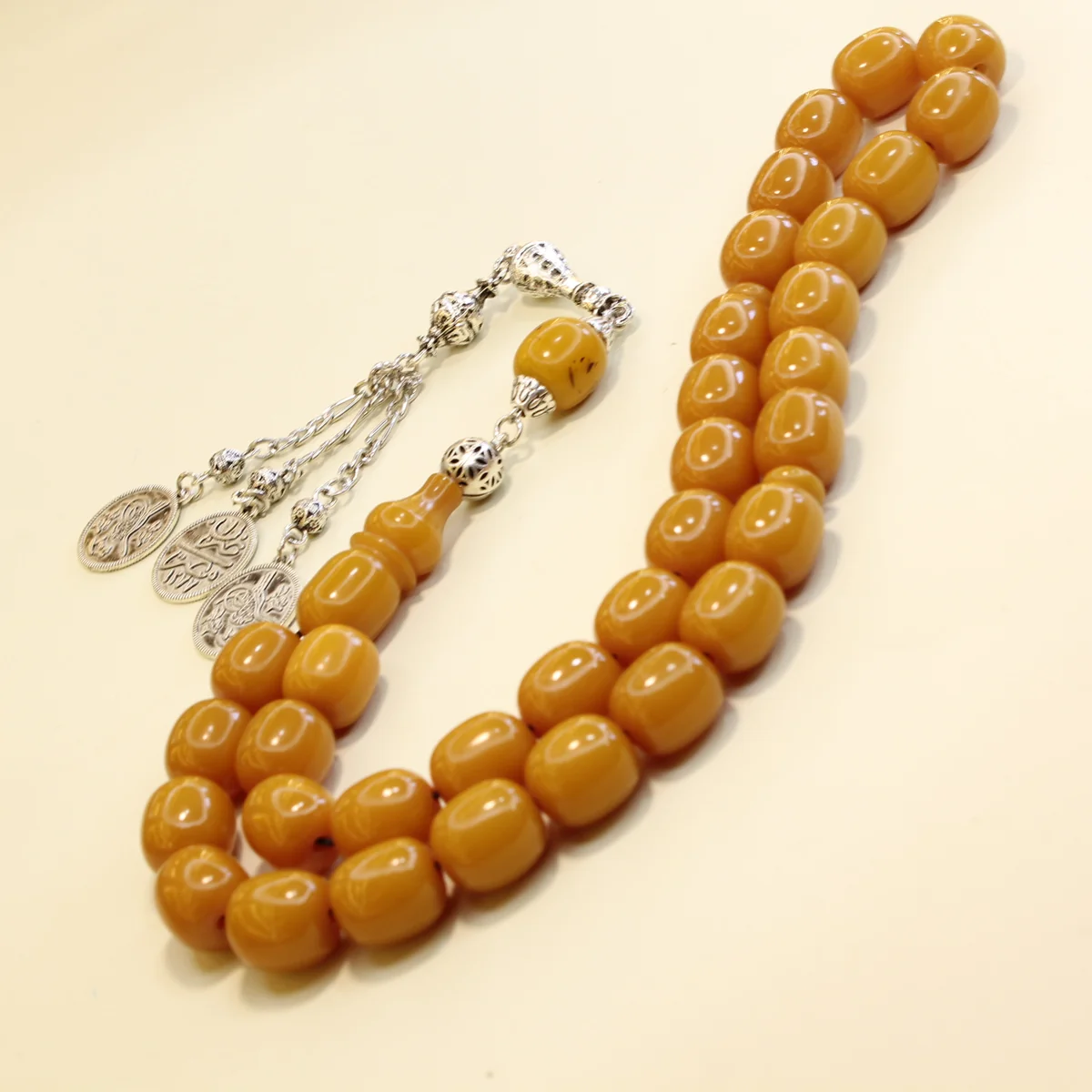 Sarı alpaka püsküllü osmanlı kəhrəba - Şəkil 2