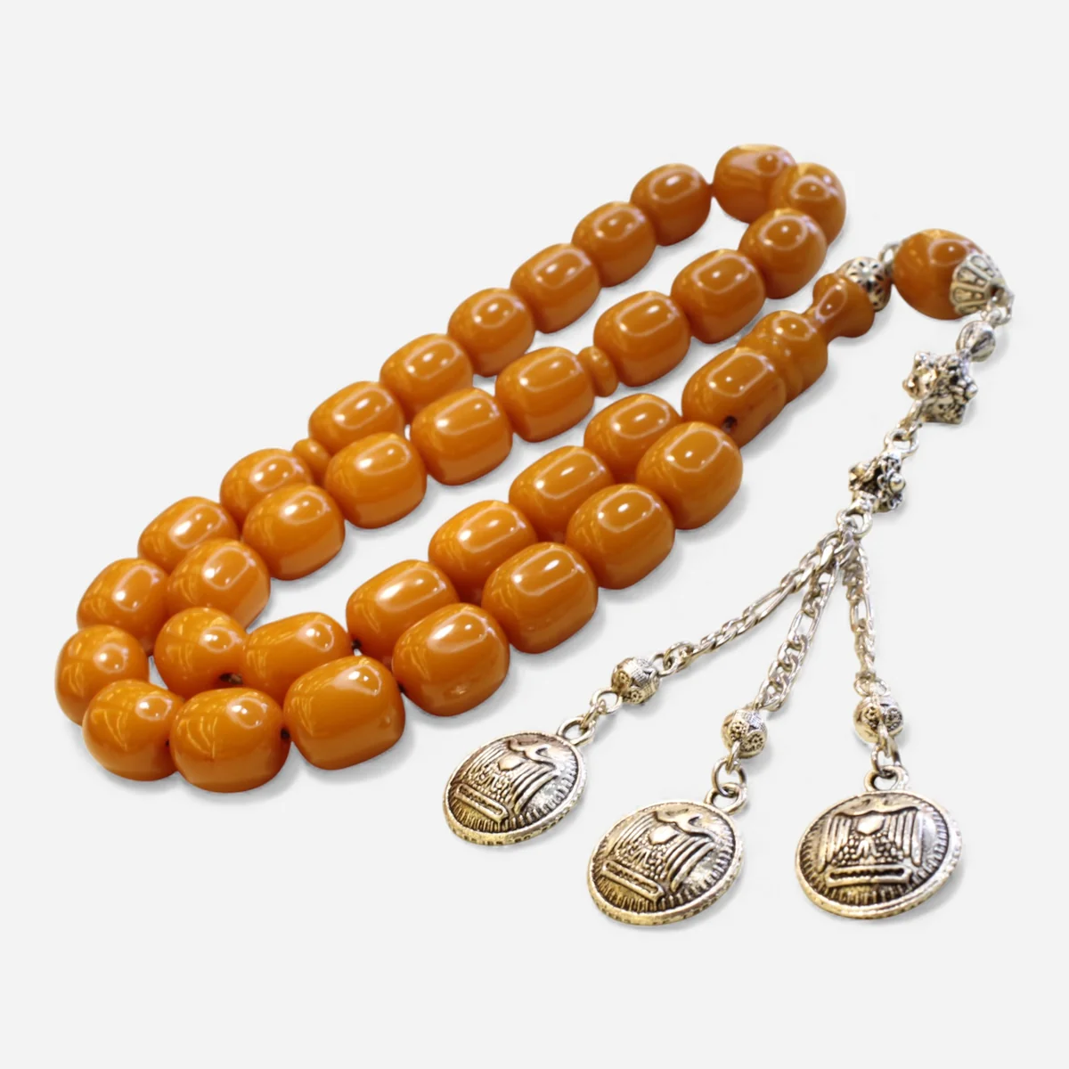 Sarı alpaka püsküllü osmanlı kəhrəba