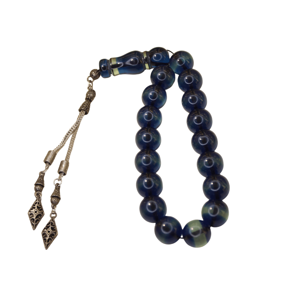 Yumuru kəsim mavi sıxma kəhrəba