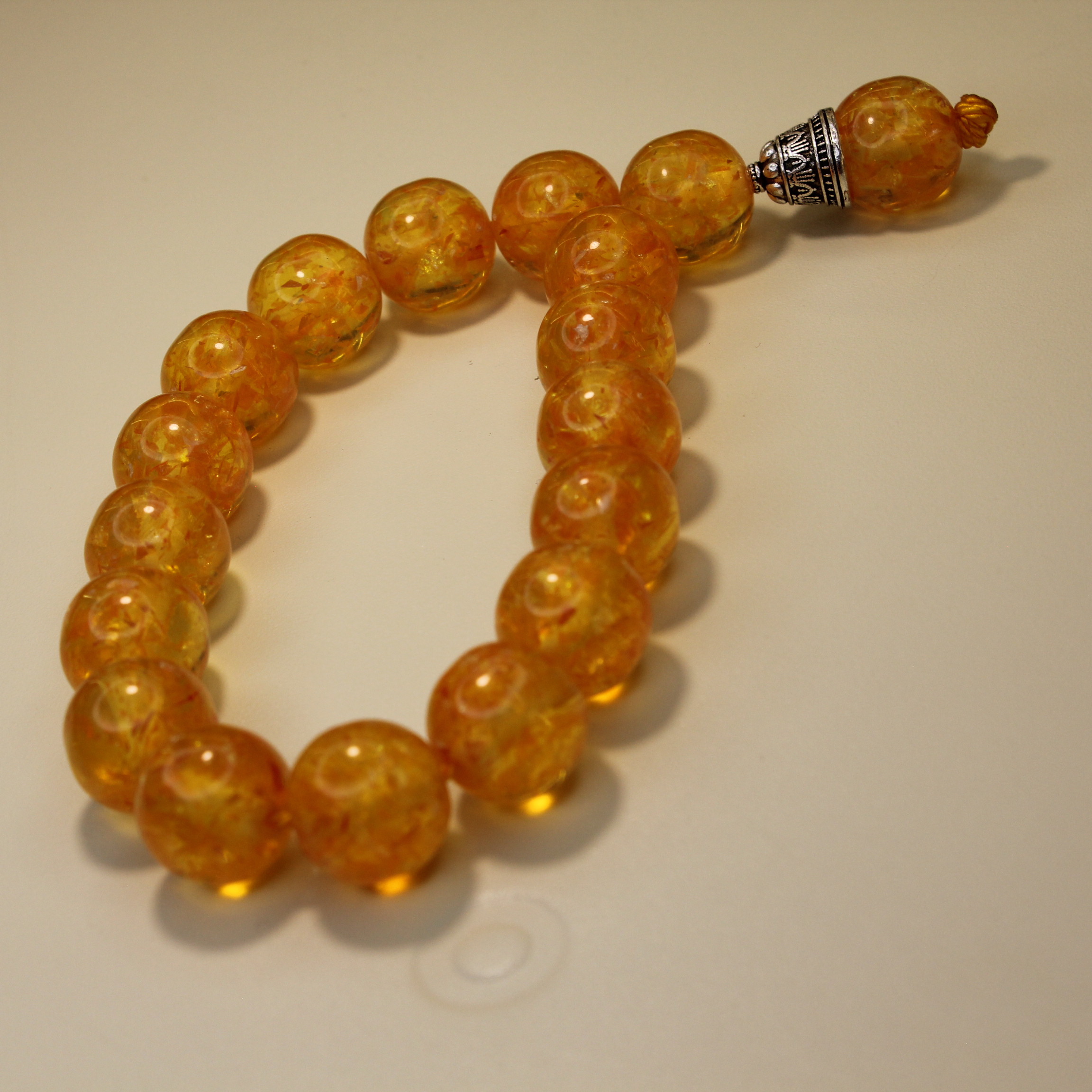 Transparan sarı böyük daşlı təsbeh - Şəkil 3