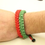 Qırmızı-yaşıl əl işi toxuma qolbaq