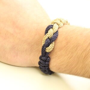 Mavi-bej əl işi toxuma qolbaq