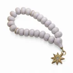 Ağ mərmər dəmir ulduz klonlu təsbeh