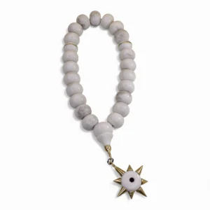 Ləkəli ağ ulduz klonlu mərmər təsbeh