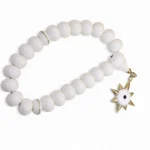 Ulduz klonlu ağ mərmər təsbeh