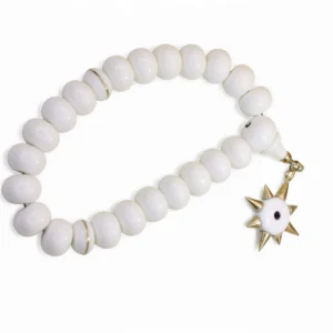 Ulduz klonlu ağ mərmər təsbeh