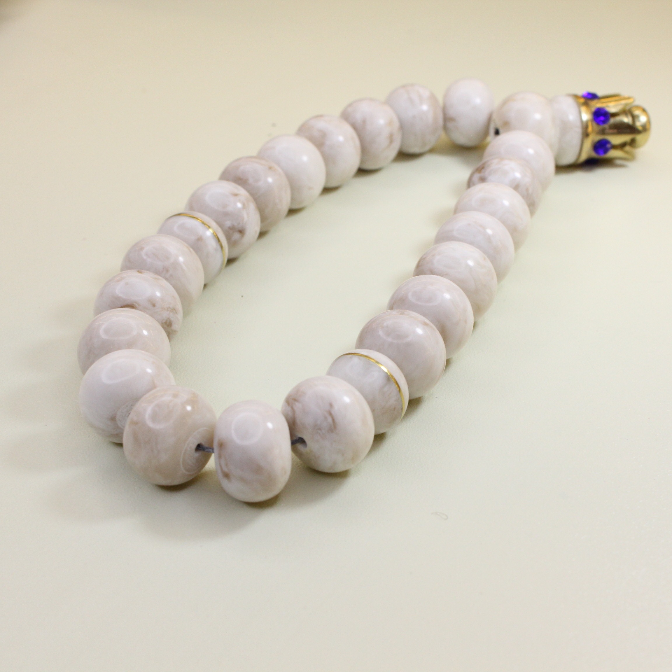 Ağ tacklonlu mərmər təsbeh - Şəkil 2