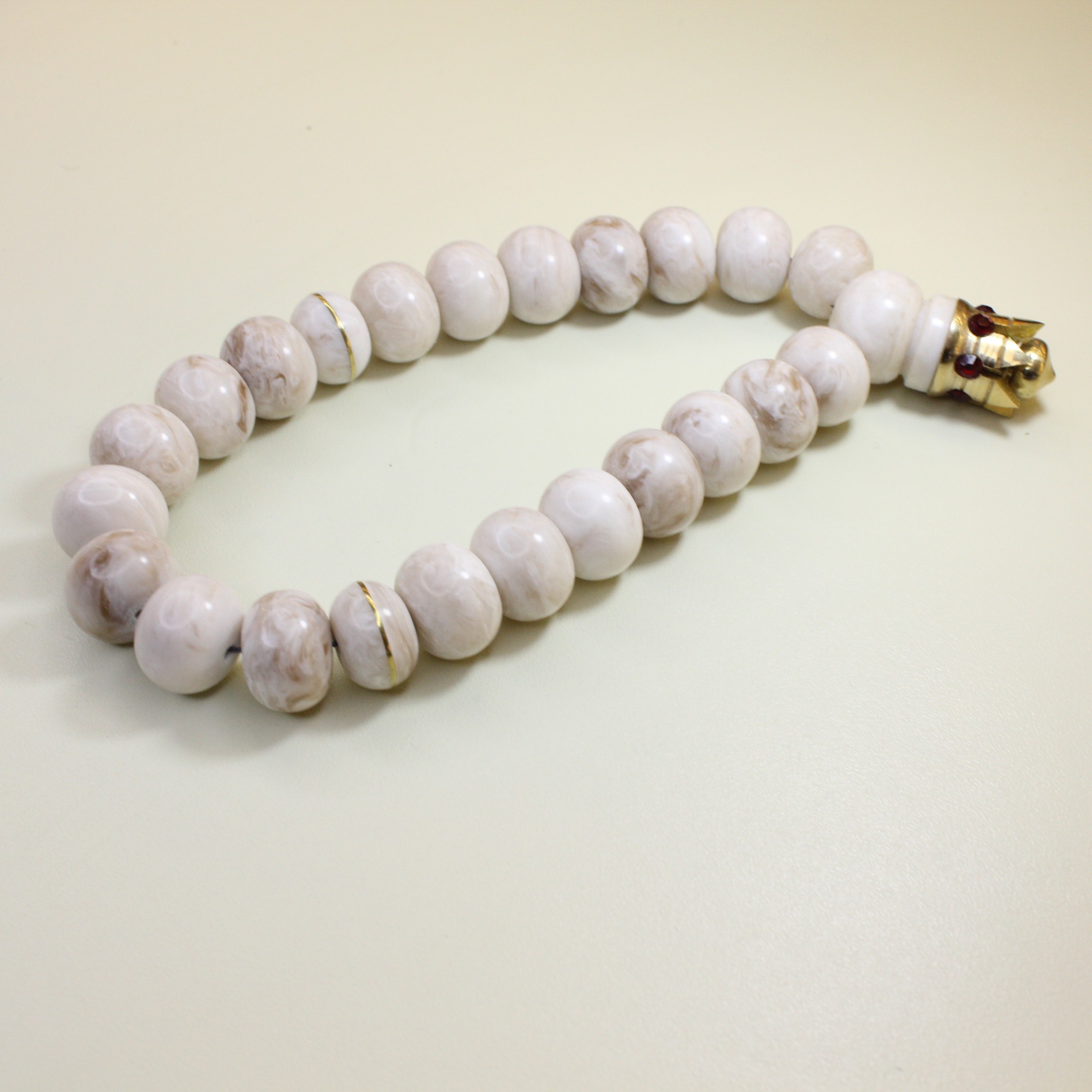 Ağ tacklonlu mərmər təsbeh - Şəkil 3