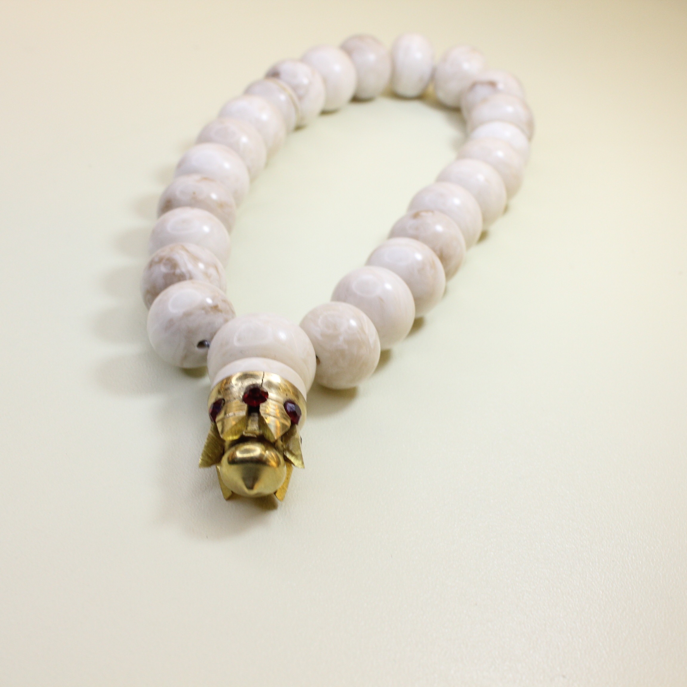 Ağ tacklonlu mərmər təsbeh - Şəkil 5