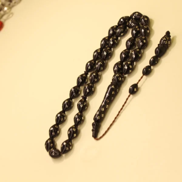 Gümüş işləməli arpa kəsim sistemli kuka təsbeh