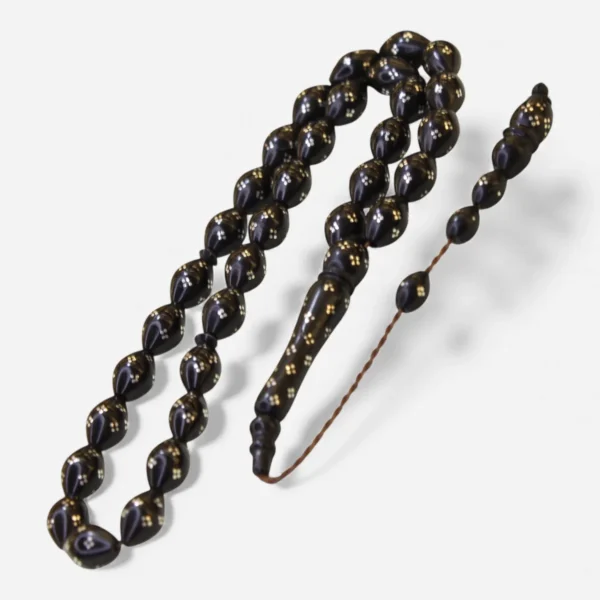 Gümüş işləməli arpa kəsim sistemli kuka təsbeh