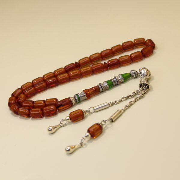 Naqqaşlı Neon Narıncı Silindir Kəsim Sıxma kəhrəba