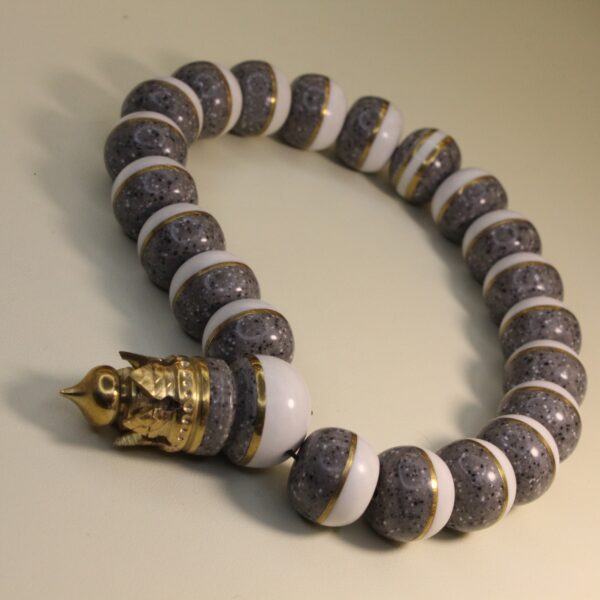 Ləkəli ağ ulduz klonlu mərmər təsbeh