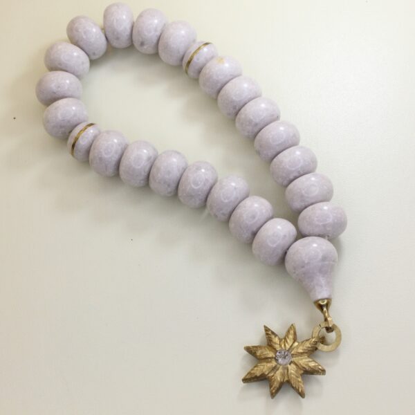 Ləkəli ağ ulduz klonlu mərmər təsbeh