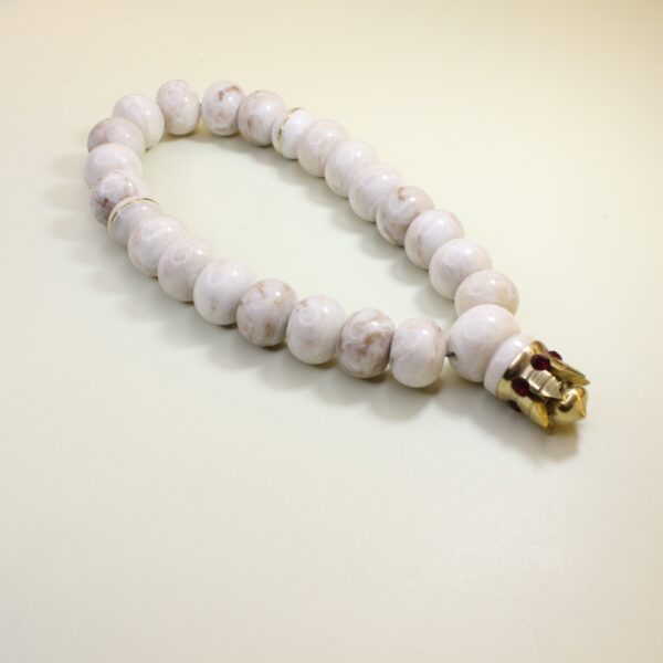 Ləkəli ağ ulduz klonlu mərmər təsbeh