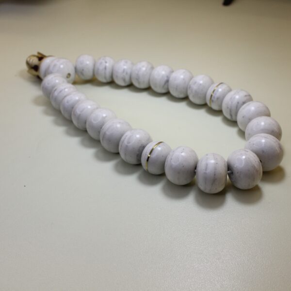 Ləkəli ağ ulduz klonlu mərmər təsbeh