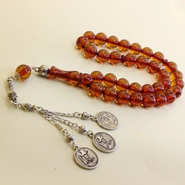 Karamel qəhvəyi alpaka püsküllü osmanlı kəhrəba