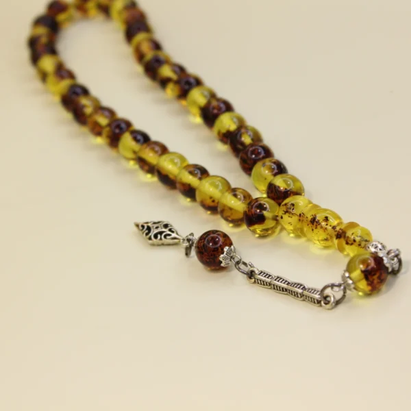 Beyrut Fosilli Sıxma Kəhrəba Təsbeh