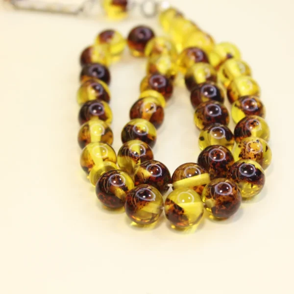 Beyrut Fosilli Sıxma Kəhrəba Təsbeh