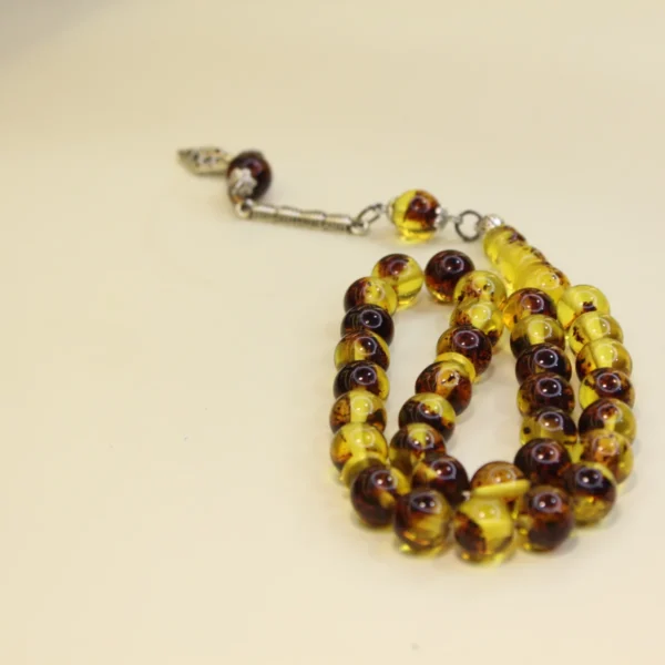 Beyrut Fosilli Sıxma Kəhrəba Təsbeh