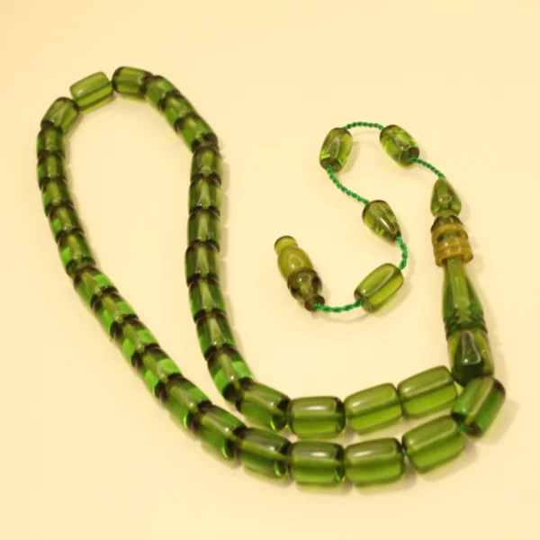 Neon Yaşıl Silindir Kəsim Halqa İmaməli Sıxma Kəhrəba