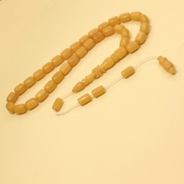 Sarı Silindir Kəsim Halqa İmaməli Sıxma Kəhrəba Təsbeh