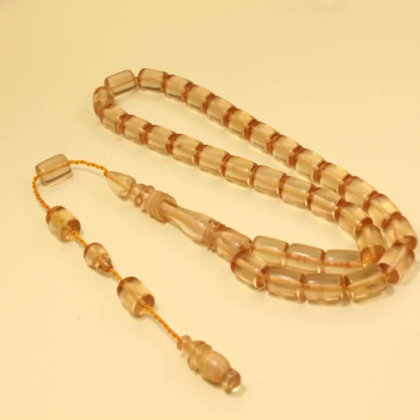 Şəffaf Silindir Kəsim Halqa İmaməli Sıxma Kəhrəba